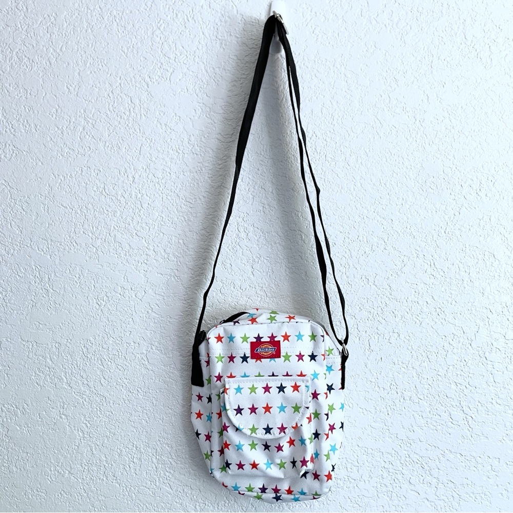 Dickies White Star Canvas Small Crossbody Purse Bag Adjustable Strap